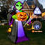 Citrouille d'Halloween gonflable mauve de 7 pi avec lumières DEL intégrées