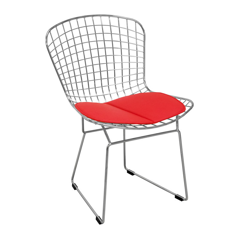 Ellisville 18.25'' H Leatherette Upholstered Side Chair, Red