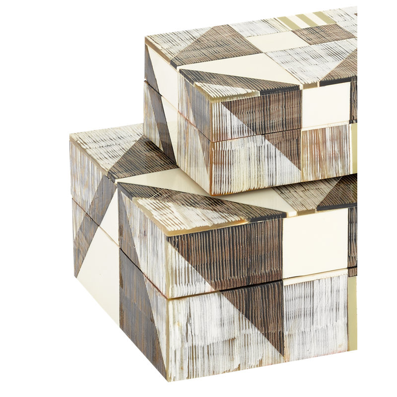 Modernist 2 Piece Handmade Decorative Box Set