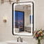Miroir de salle de bain lumineux à DEL avec cadre en aluminium, éclairage avant et arrière, antibuée, 3 températures de couleur et intensité variable-1347892811-1347892818