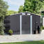 Charcoal Black Garden Storage 8 ft. W + 8 ft. D Metal Tool Shed