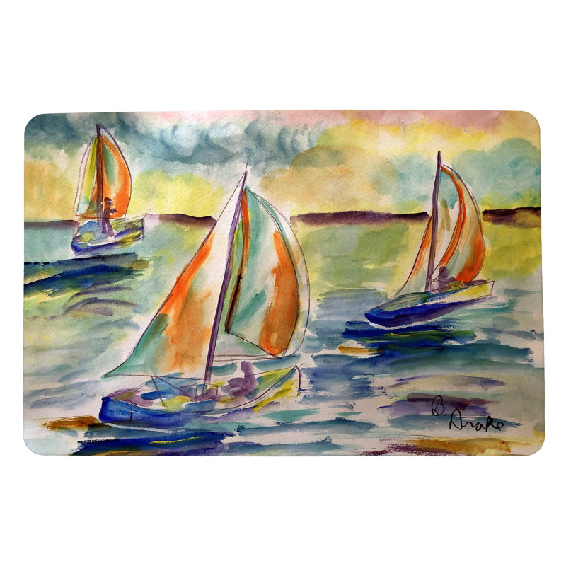 Tapis de porte d'extérieur antidérapant Tignall Sail Race 26 po x 18 po
