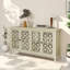 4 Doors Vintage Hollow Carving Shoe Storage Cabinet With Solid Wood Feet
