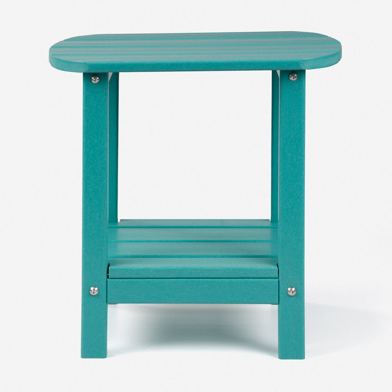 Deerfiled Rectangular Outdoor Side Table , 35.5cm cm W 45.5cm cm D, Turquoise