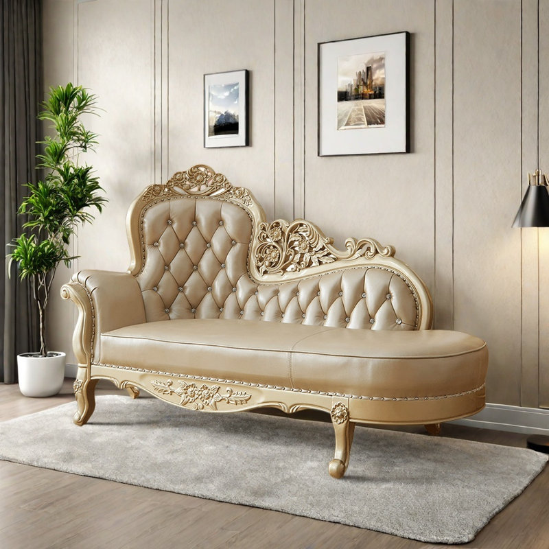Chaise en bois massif de qualité sculptée, Orienté à gauche (vu de face)