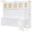 Lit escamotable double avec bureau et armoires en rotin, lit mural peu encombrant pour le bureau personnel, blanc chaud-1190513558