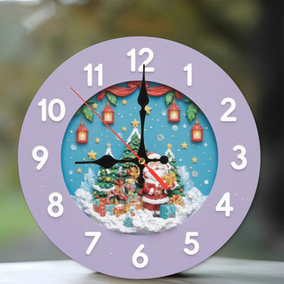 Horloge-chiffres-visage-flocons de neige-vagues