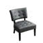 Fauteuil d'appoint en cuir mélangé gris - zone de confort surdimensionnée-1606920673