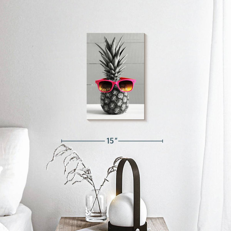 Impression sur toile Hip Pineapple, H 12 po x l 8 po x P 1 po
