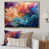 Toile avec cadre flottant or