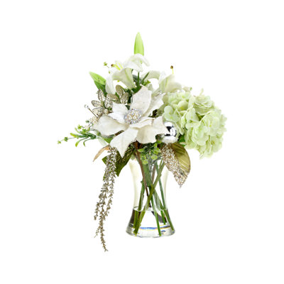 Lily Hydrangea Christmas Vase - 18.5 Inches