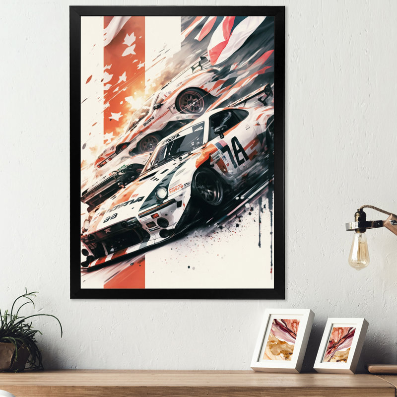 Toile de voiture japonaise «I» au Japon, Toile avec cadre photo noir, L 12 po x H 20 po