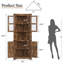 Grande armoire d'angle, armoire de rangement d'angle avec porte vitrée et tablettes réglables, rangement peu encombrant-1243718506