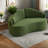 Space-saving Green Sofas, Chenille Fabric For Small Homes, Retro Style