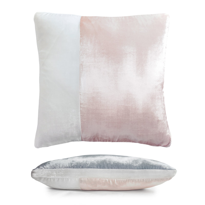 Ombre Large Rectangle Velvet Pillow Cover & Insert, Grass, 22" H x 22" W 