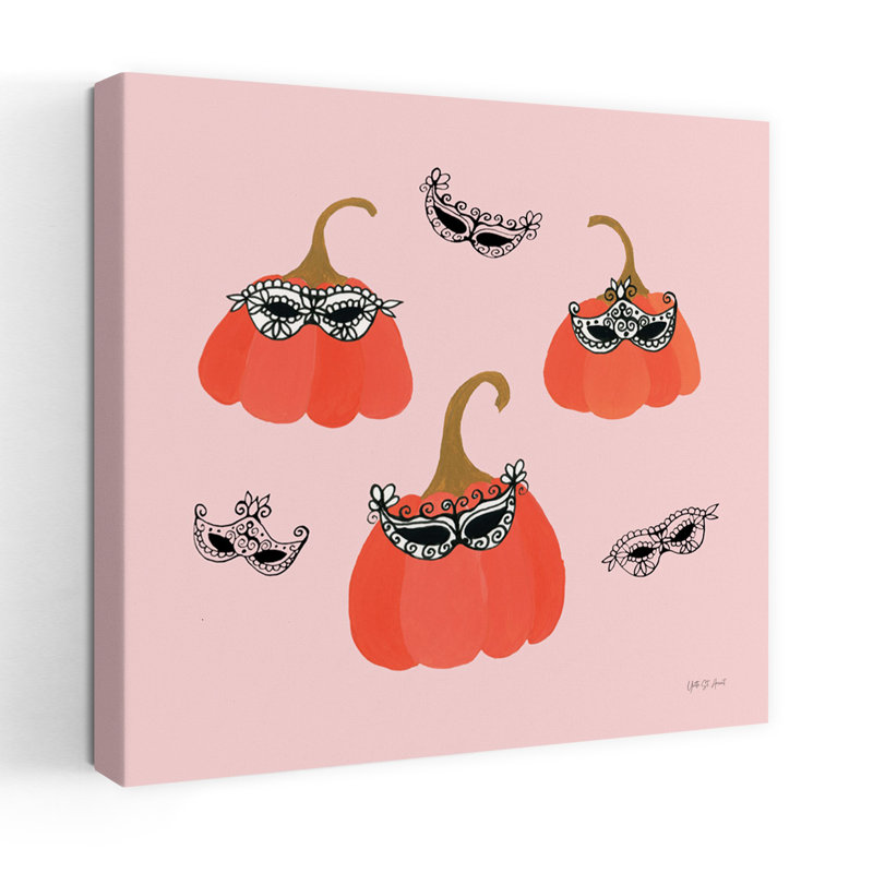 Masquerade Pumpkins, art contemporain, H 18 po x l 18 po