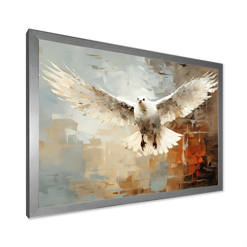 Art mural rétro, vol de mouettes 2, Cadre de coin argenté fermé, H 12 po x l 20 po x P 1 po