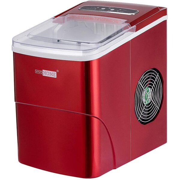 VIVOHOME Electric Portable Compact Countertop Automatic Ice Cube Maker Machine 26lbs/day Red