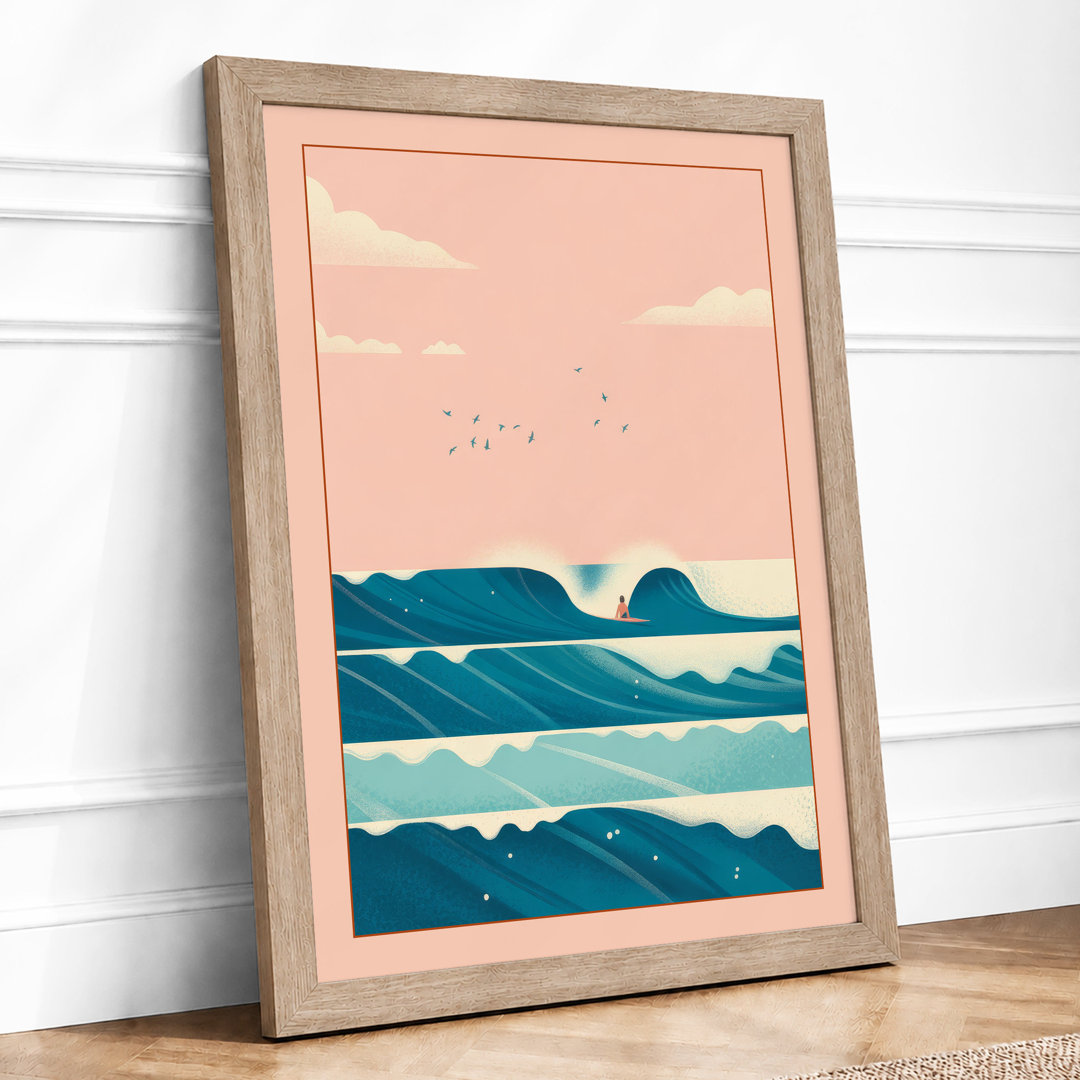 Calm Horizon Coastal - Framed Print