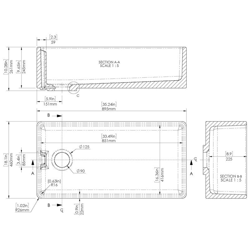 Single Bowl Farmhouse Kitchen Sink