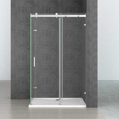 Frameless P Shaped Shower Enclosure - 1500 x 900 mm