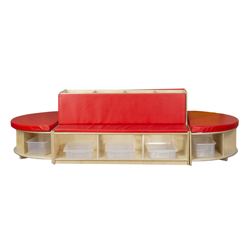 Read-a-Round Double-sided Bench Package With Trays, Red