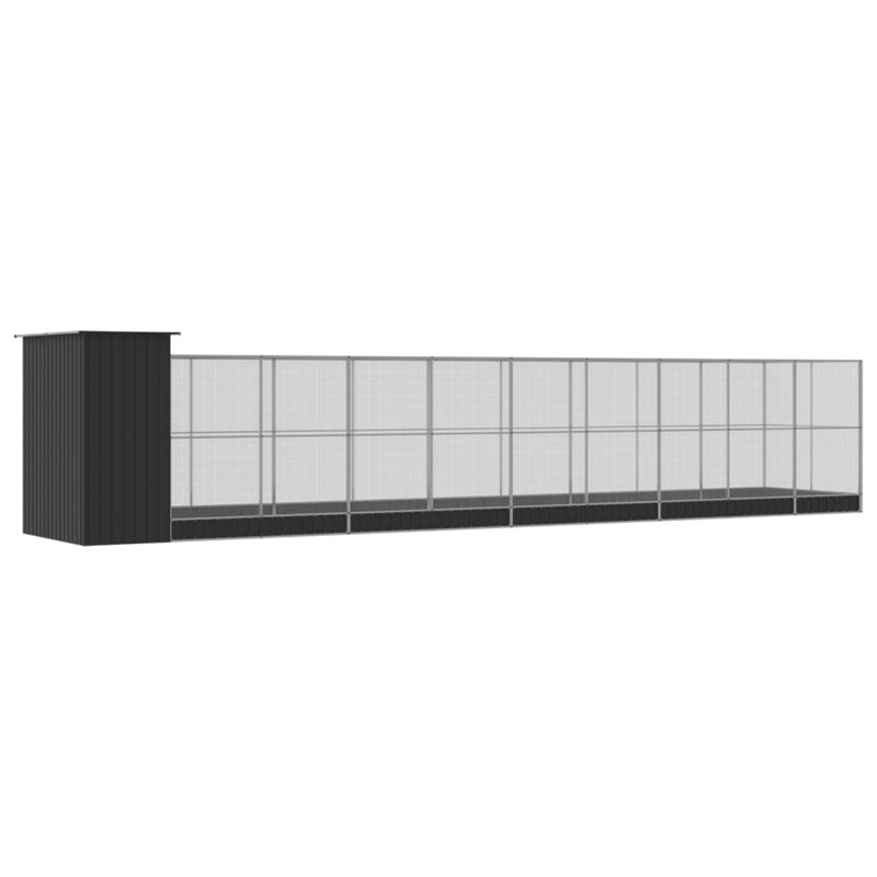  Grande volière en acier galvanisé argent, H 85 po x l 40,7 po x P 80,3 po