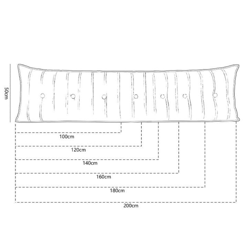 Yellow Rectangular Lumbar Cushion, Teal, 50cm x 200cm