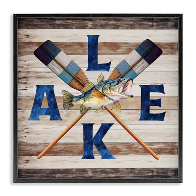 Rustic Lake Boat Oars Framed Giclee, design by Nicole DeCamp