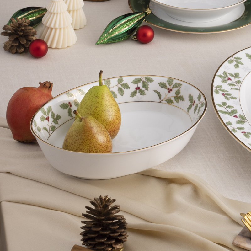 Noritake Holly and Berry Gold Vegetable Bowl, 9-3/4", 32 OZ.