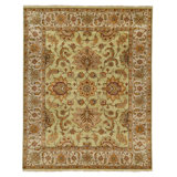 High-Quality Hand-Knotted Light Green And Ivory Area Rug