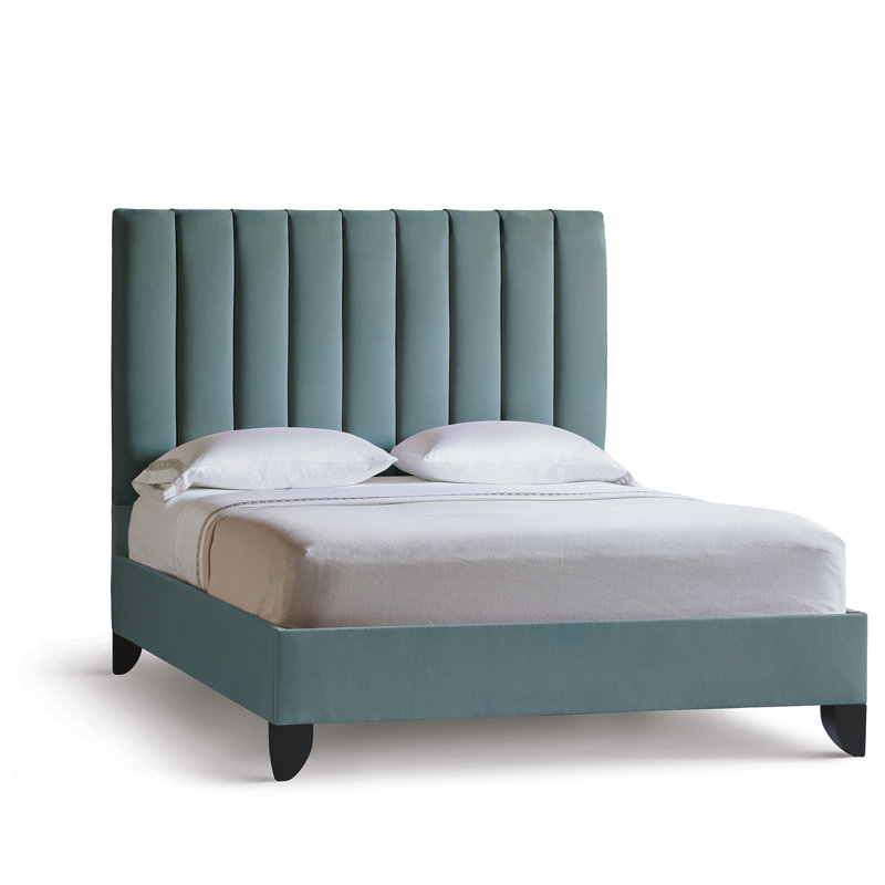 Tête de lit tapissier Kyler, Grand, Bleu sarcelle