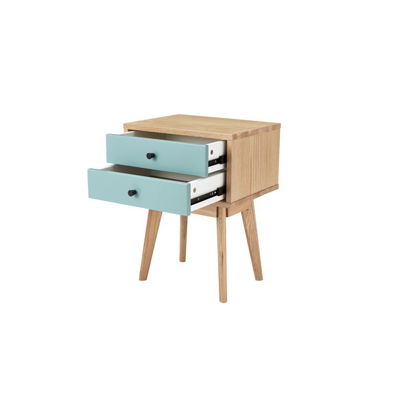 Mccoy End Table, Light Blue/Oak