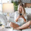 Ensemble de lampes de table USB 28 po en verre 28 po, ampoule incluse
