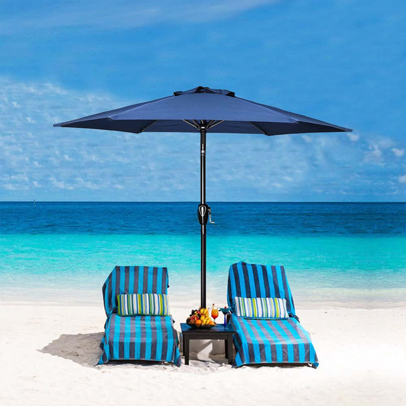 Parasol de table Brixxon, H 90 po x l 90 po x P 90 po, Bleu