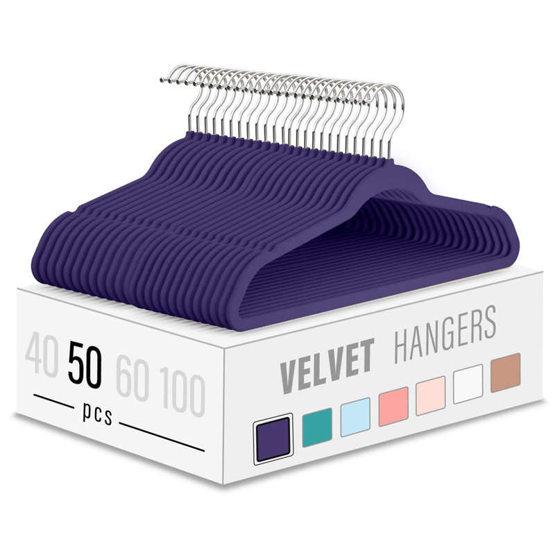 11 Plastic Non-Slip Accessories Hanger, Dark Purple