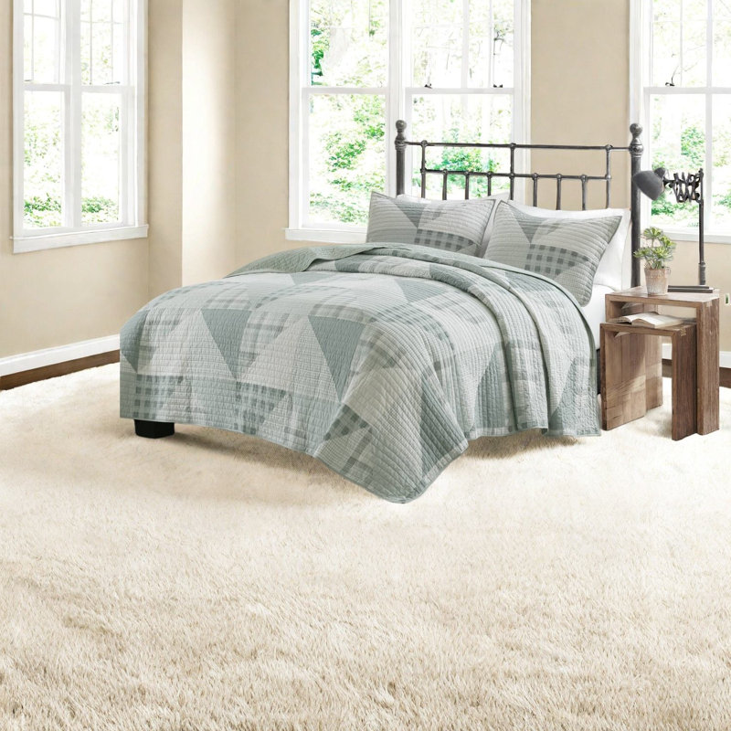 Ensemble de literie pour lit très grand en coton de qualité supérieure, design vert douillet pour un confort toute l'année
