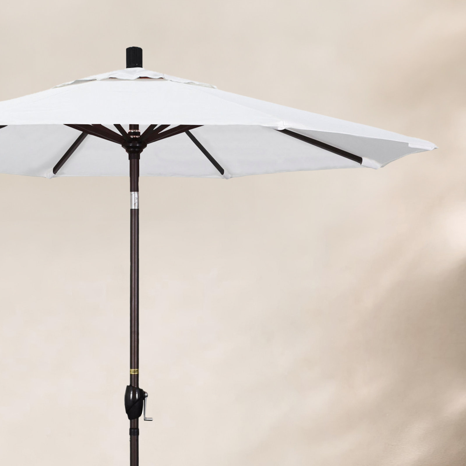 90'' Outdoor Umbrella, White - Olefin, Olefin, Black