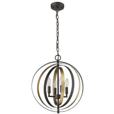Lustre de globe de style bougie 4 lumières Marsha