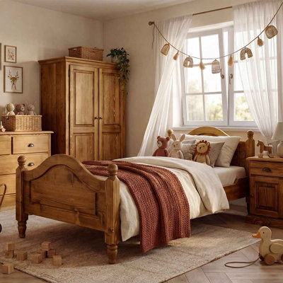 Hailley Solid Spruce Wood Bedframe