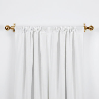 Premium Adjustable Curtain Rod Set (Pack of 2) - 2.5cm Heavy Duty Extendable Curtain Poles with Finials, Rings & Brackets | Matte Black, Chrome, Antique Brass