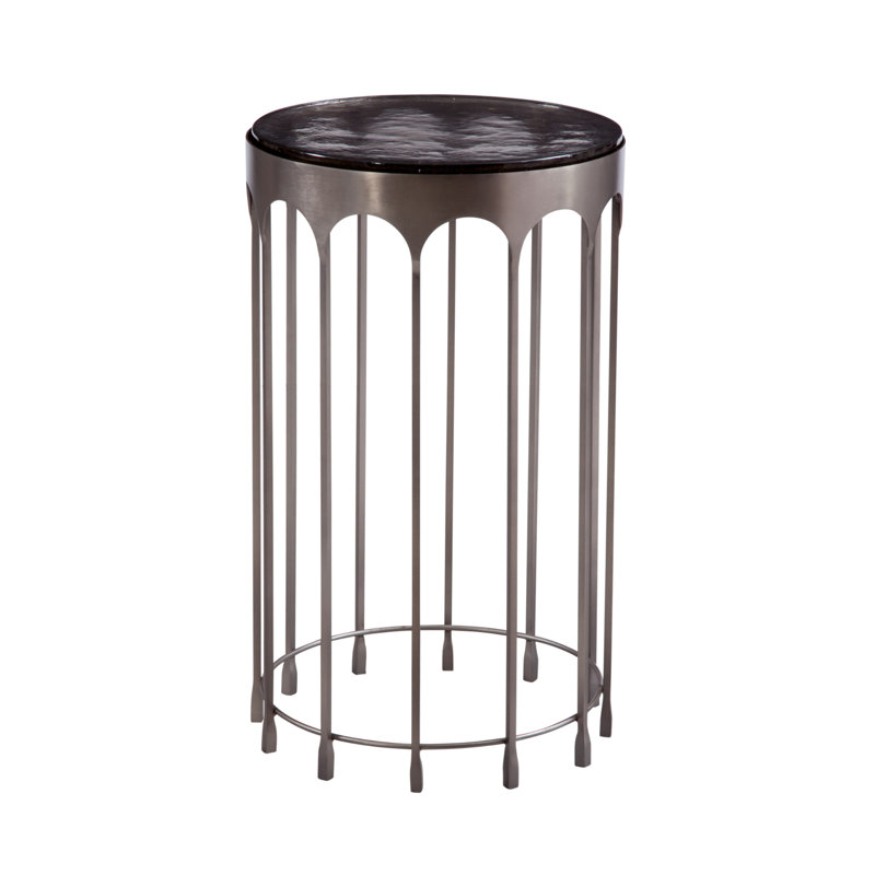 Elias 24" Accent Table with Glass Top