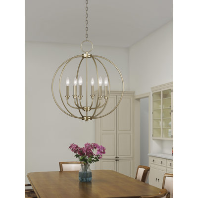 6 - Light Candle Style Globe Chandelier