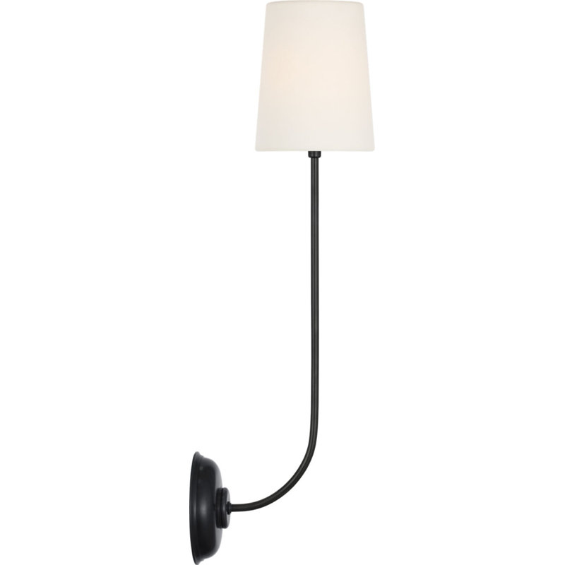 Vendome 26" Single Cordless Sconce with Linen Shade, Bronze