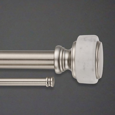 Cambria Designer Series Estate Honed Marble 1 1/2 Inch Dia. Fixed Length Double Curtain Rod