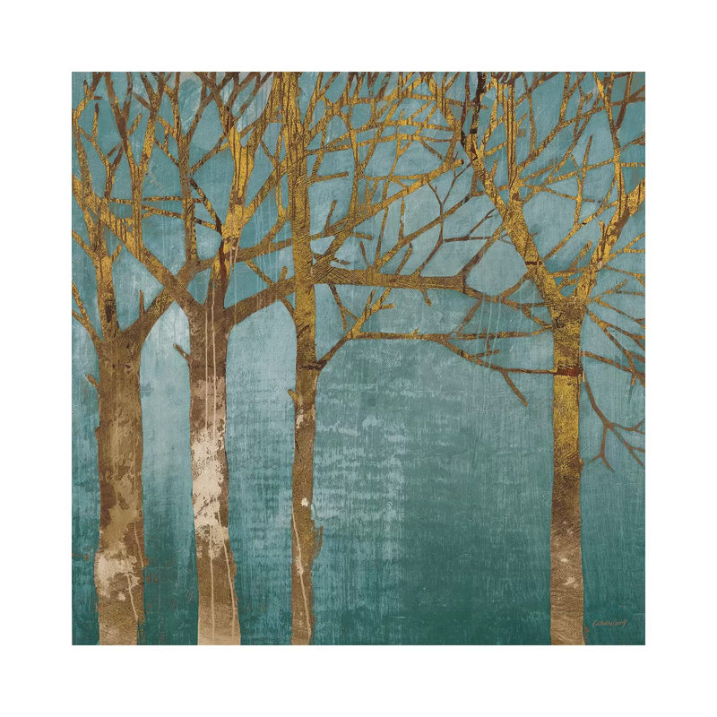Golden Day Turquoise by Kathrine Lovell - Wrapped Canvas Print, 30.48 cm H x 30.48 cm W