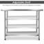 Table de cuisine moderne en acier inoxydable, argent-50997119