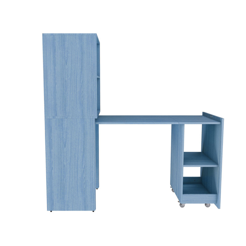 49" Foldable Computer Desk, Blue