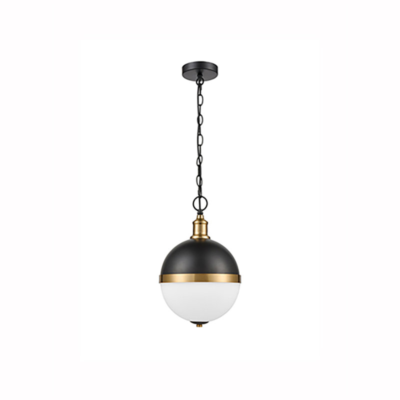 Angeles 1 - Light Sphere Pendant, Black/Gold, 190cm H x 26cm W x 26cm D