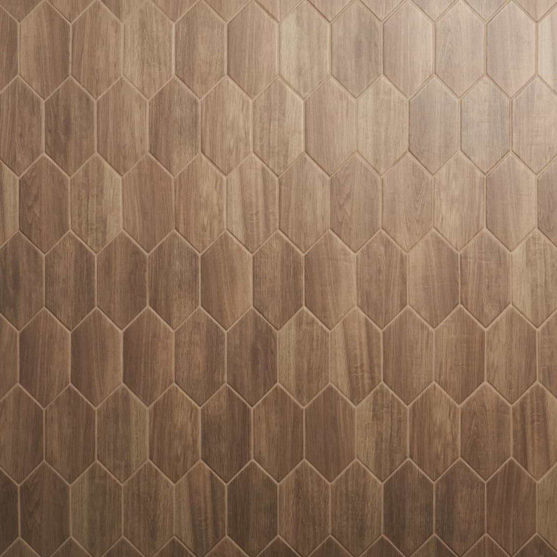 Atlas 3.93 In. X 7.87 In. Picket Matte Porcelain Floor And Wall Tile (3.53 Sq. Ft. / Case), Wood look, Willow Brown
